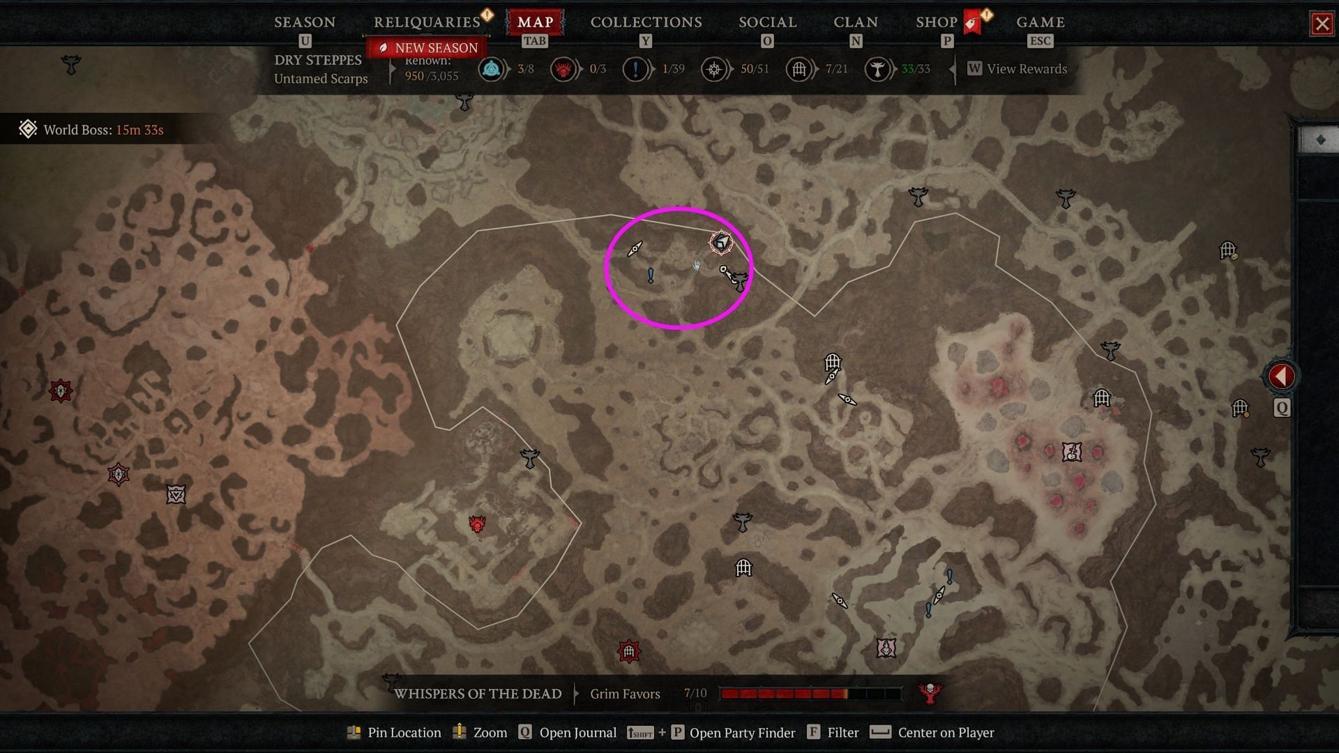 Diablo 4's Raising Spears quest comes as a result of completing a side quest in this area, north of Jirandai (Image via Blizzard Entertainment)